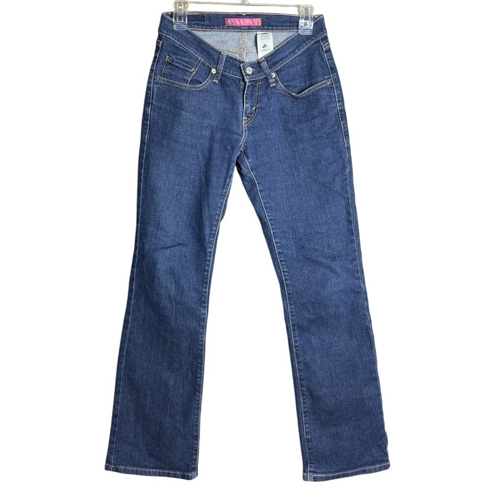 Vtg Levis Curvy Cut Jeans Bootcut Y2K 2000s Low Rise Fit Cowgirl Blue Womens 7